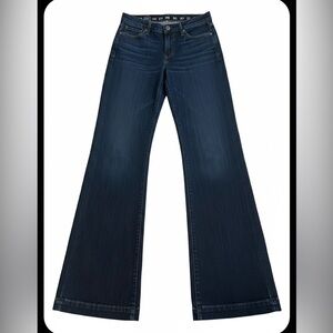 Earnest Sewn Dark Indigo Flare Jeans sz 25w x 33 Length